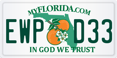 FL license plate EWPD33