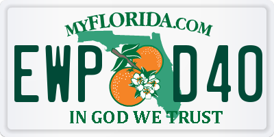FL license plate EWPD40