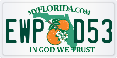 FL license plate EWPD53