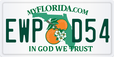 FL license plate EWPD54