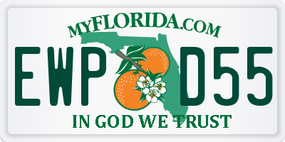 FL license plate EWPD55