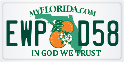 FL license plate EWPD58