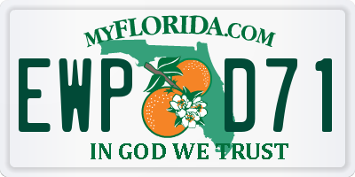 FL license plate EWPD71