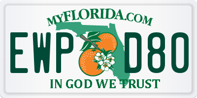 FL license plate EWPD80