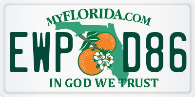 FL license plate EWPD86