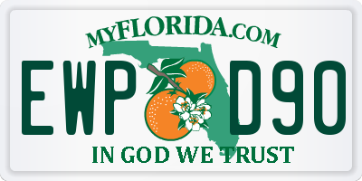 FL license plate EWPD90