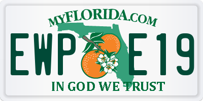 FL license plate EWPE19