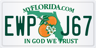 FL license plate EWPJ67