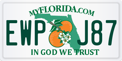 FL license plate EWPJ87