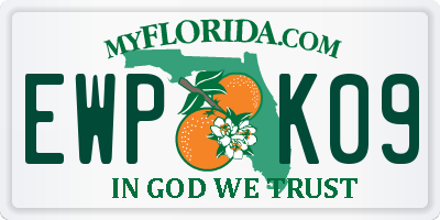FL license plate EWPK09