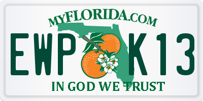 FL license plate EWPK13