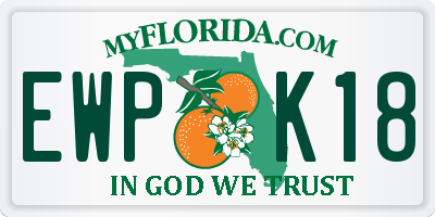 FL license plate EWPK18
