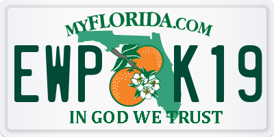 FL license plate EWPK19