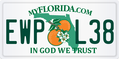 FL license plate EWPL38