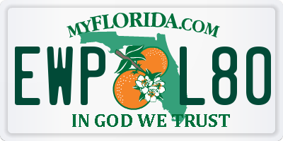 FL license plate EWPL80