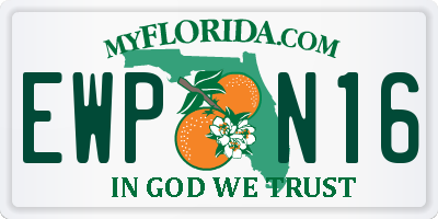FL license plate EWPN16