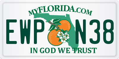 FL license plate EWPN38