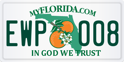 FL license plate EWPO08