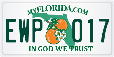 FL license plate EWPO17