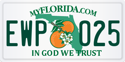FL license plate EWPO25