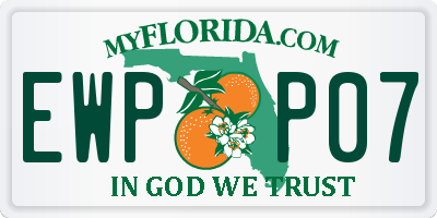 FL license plate EWPP07