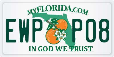 FL license plate EWPP08