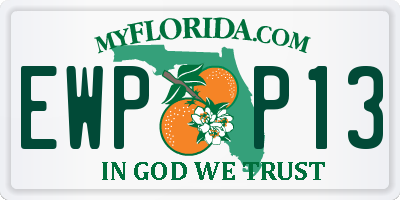 FL license plate EWPP13