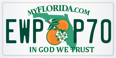 FL license plate EWPP70