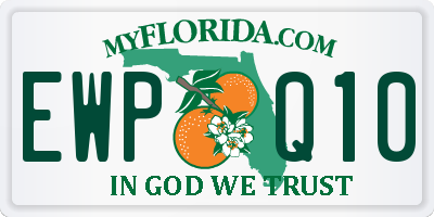 FL license plate EWPQ10