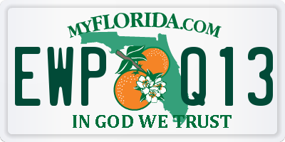 FL license plate EWPQ13