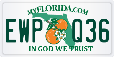 FL license plate EWPQ36