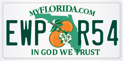 FL license plate EWPR54