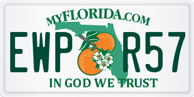 FL license plate EWPR57