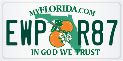 FL license plate EWPR87