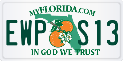 FL license plate EWPS13