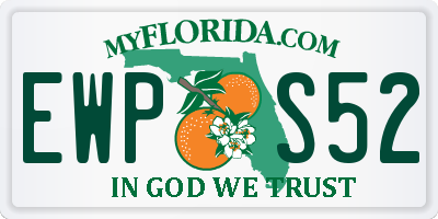FL license plate EWPS52