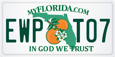 FL license plate EWPT07