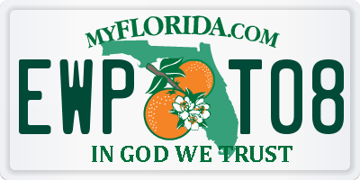 FL license plate EWPT08