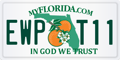 FL license plate EWPT11