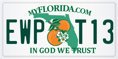 FL license plate EWPT13