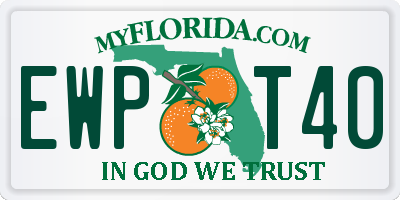 FL license plate EWPT40