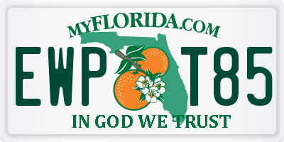 FL license plate EWPT85