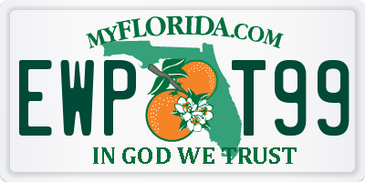 FL license plate EWPT99
