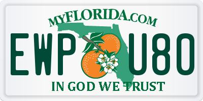 FL license plate EWPU80
