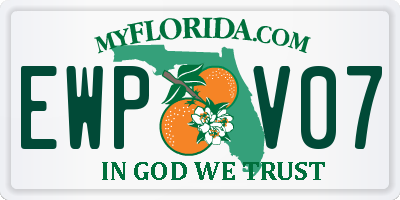 FL license plate EWPV07