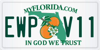 FL license plate EWPV11