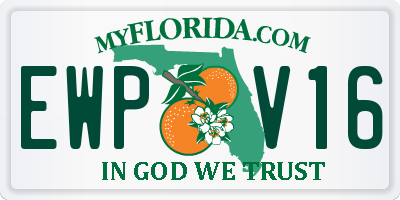 FL license plate EWPV16
