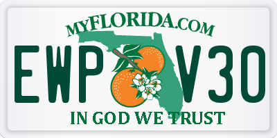 FL license plate EWPV30
