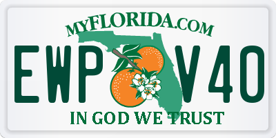 FL license plate EWPV40