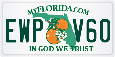 FL license plate EWPV60